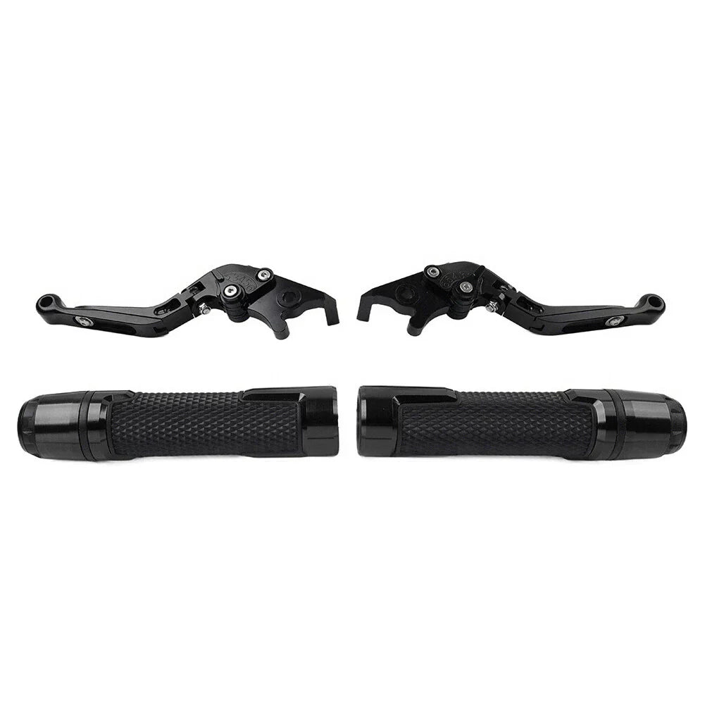 Black Extendable Brake Clutch Levers Grip Set for Suzuki GSXR600/750 (2006-2023)