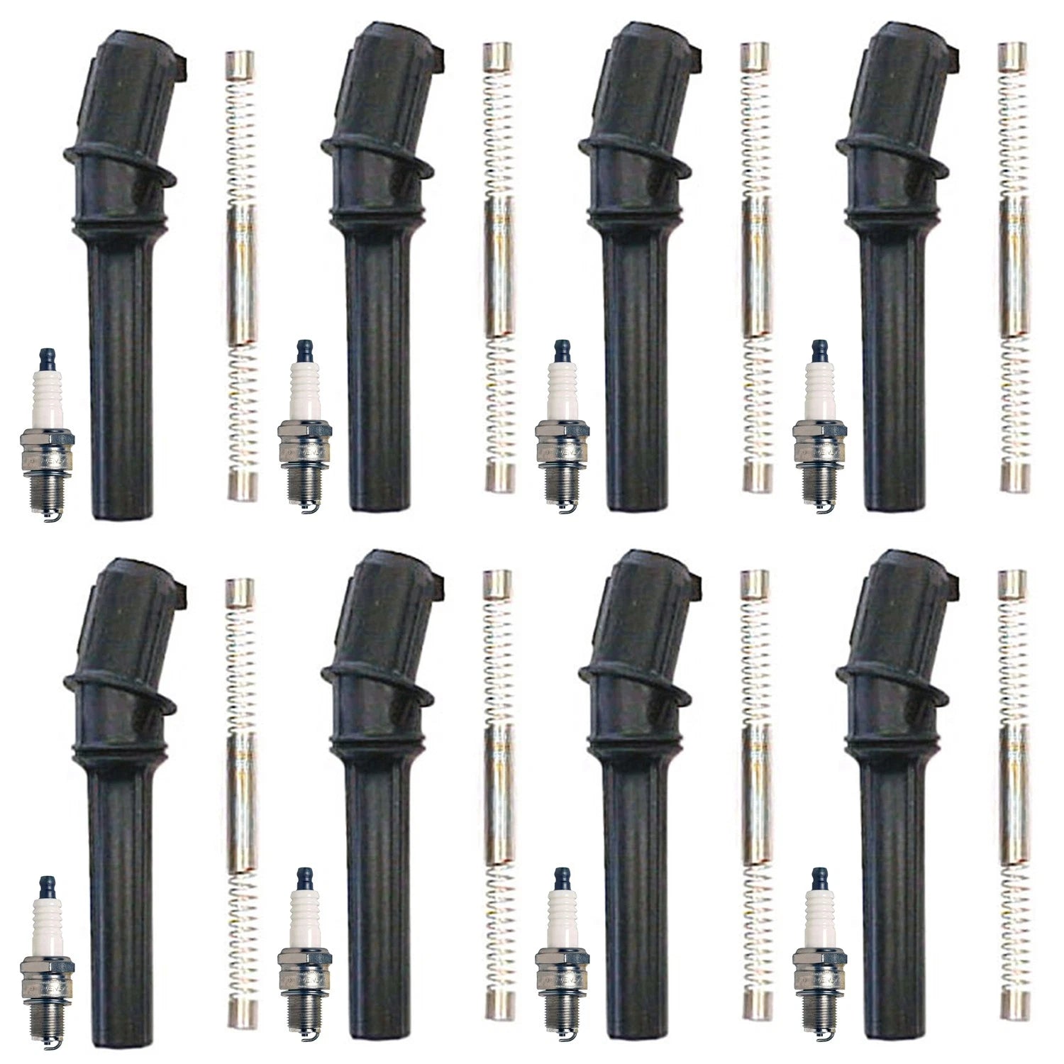 Set of 8 Denso Iridium Spark Plugs & Coil Boots for E-150 250 (2004–2014)