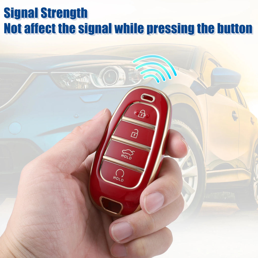 TPU Keyless Entry Remote Key Fob Cover for Hyundai Tucson (2016–2023) Red
