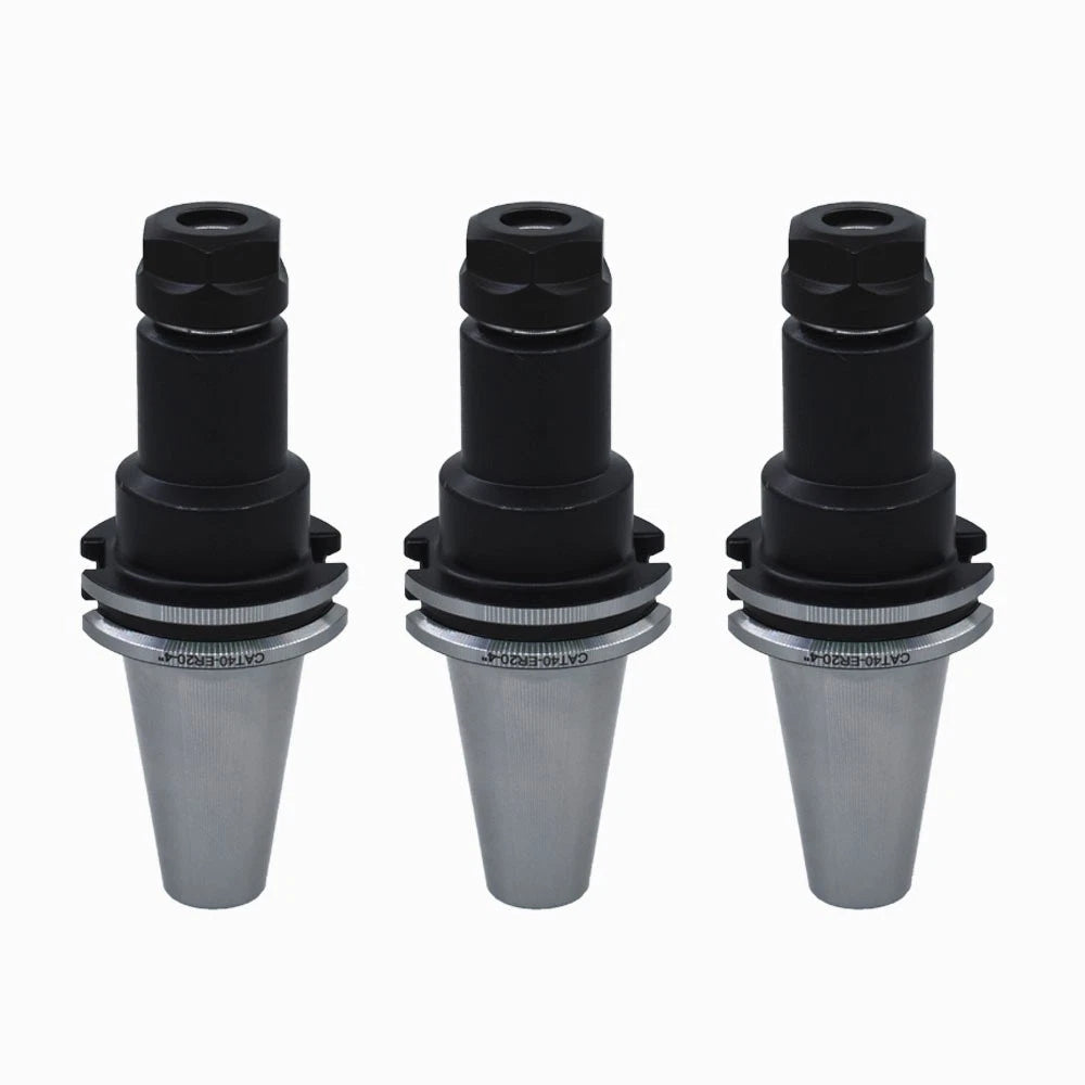 Set of 3 Collet Chucks for CAT40 (4" Length)