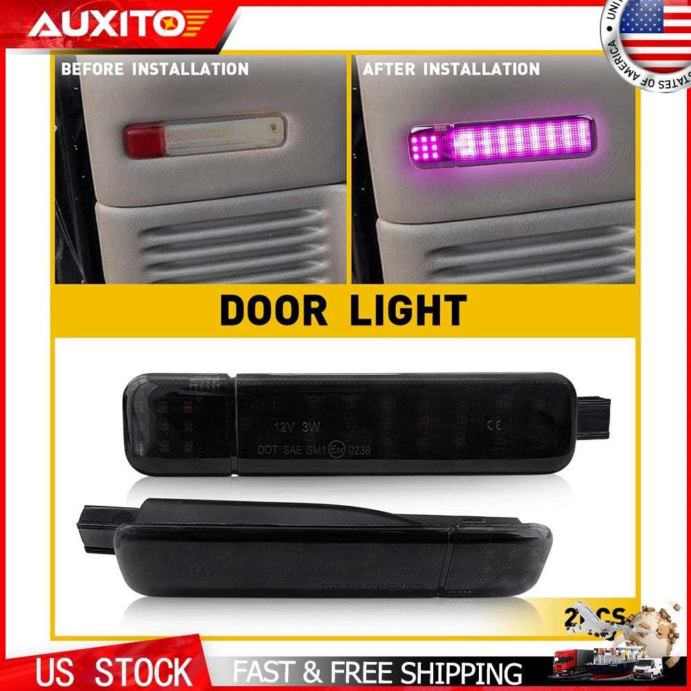 2X LED Door Panel Lights Smoked Purple for Chevrolet Suburban 1500 2500 (2015–2020)