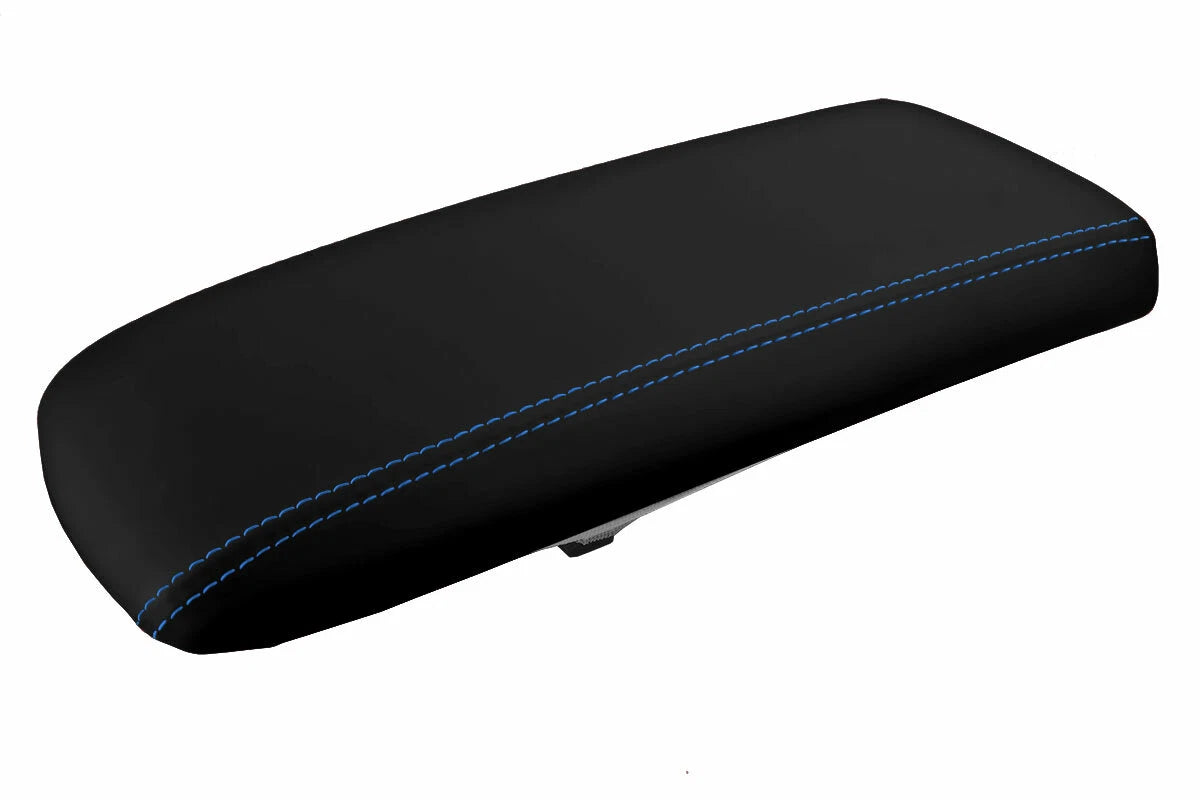 Leather Console Lid Armrest Cover for Ford Explorer (1995–2001) Blue Stitch