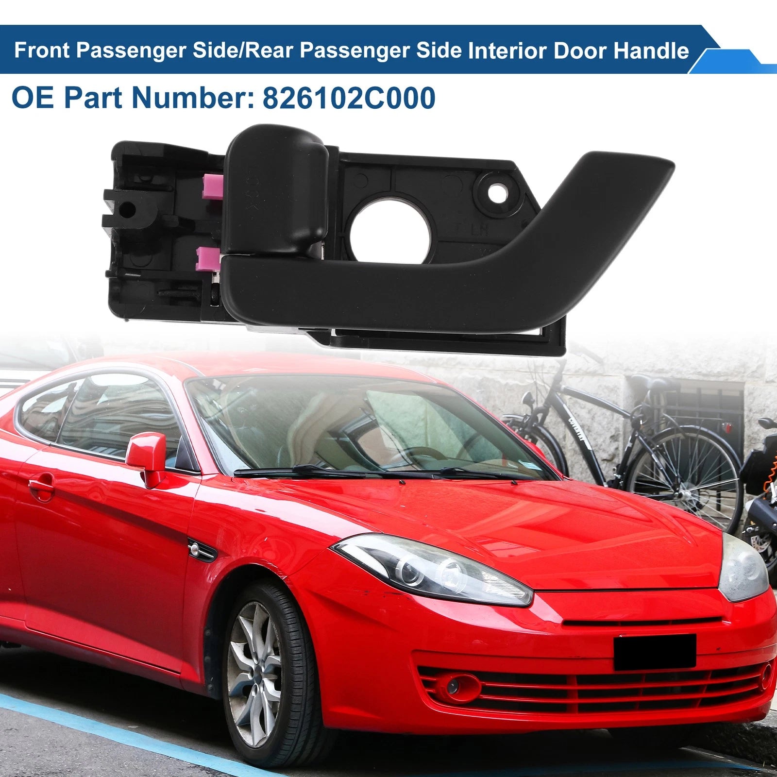 Front Passenger Side Interior Door Handle for Hyundai Tiburon (2003–2008) No. 826102C000