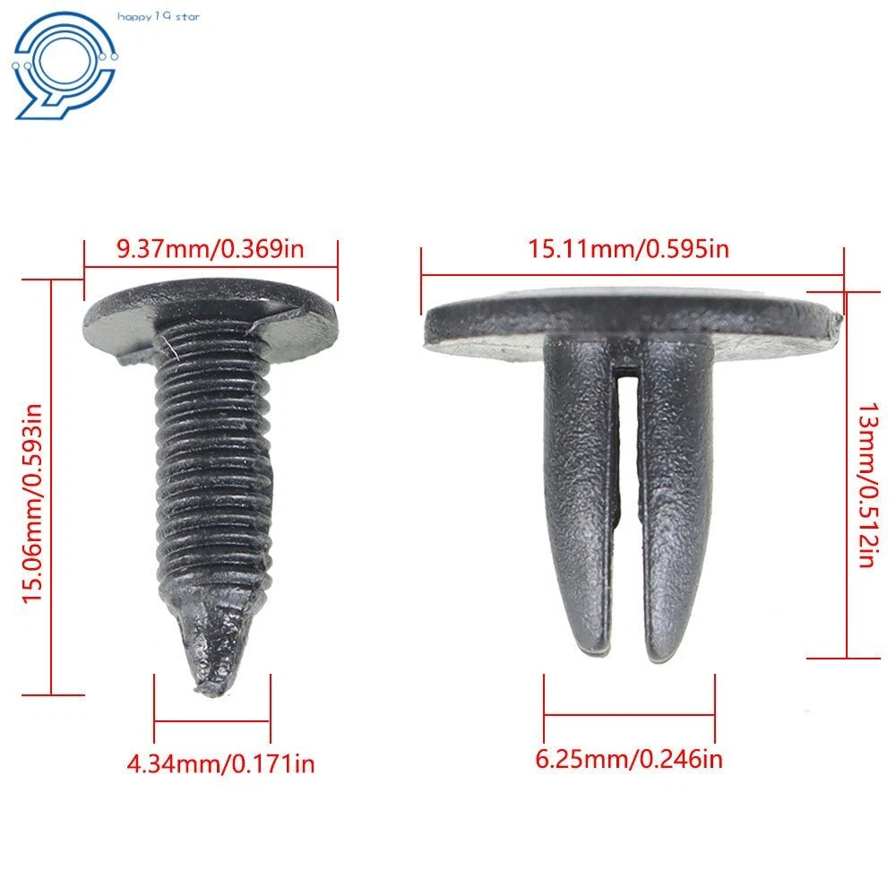 Set of 20 Plastic Rivets for Auto Car Door Fender