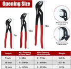 3Pcs Water Pump Pliers Set for (7", 10", 12")