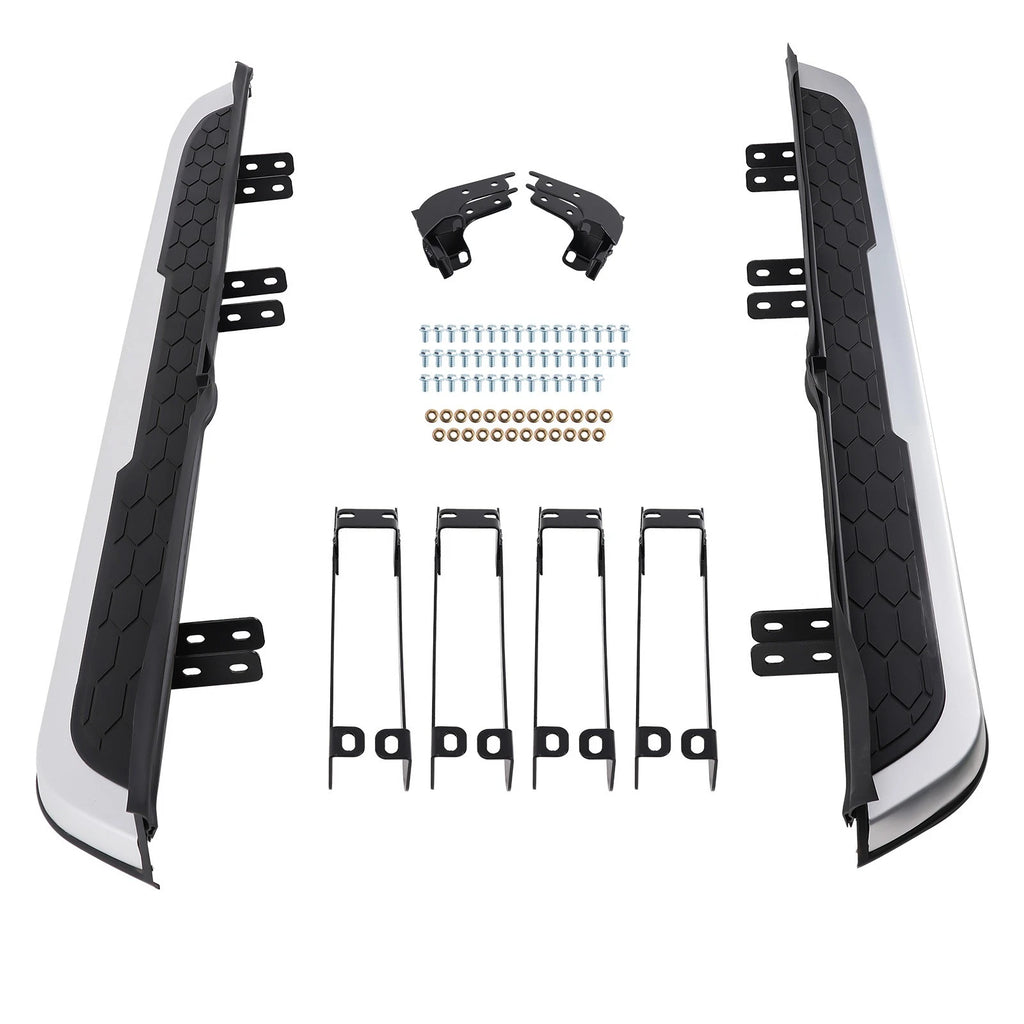 Set of 2 Running Board Side Step Bars for Honda CR-V (2017–2022) Black Silver