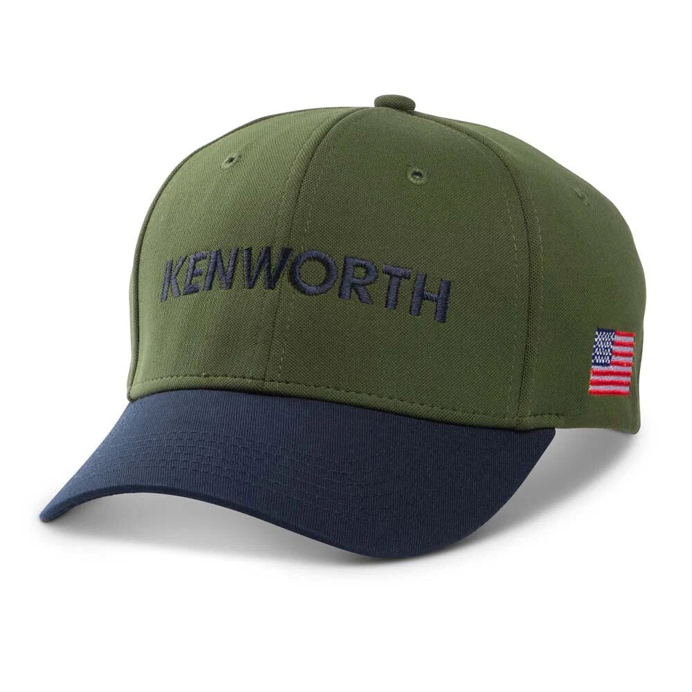 Kenworth Adjustable Olive & Navy Tonal Flag Hat for Kenworth Truck