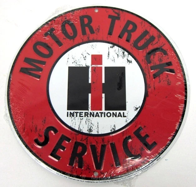 International Harvester Motor Truck Service Round Sign Tag