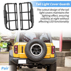 1 Pair Tail Light Protector Trim Cover for Ford Bronco (2021–2025) ABS Black