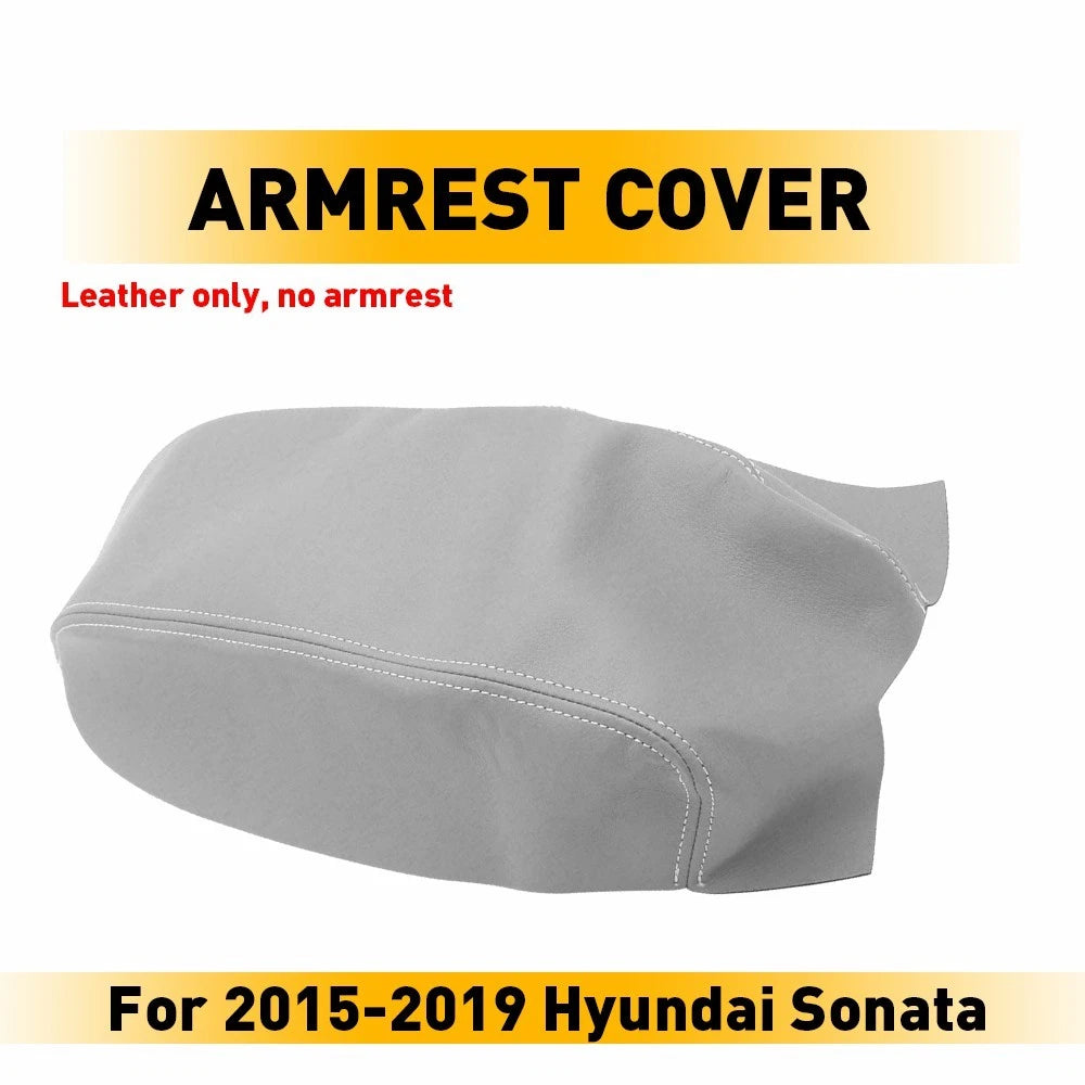 Real Leather Console Center Lid Armrest Cover for Hyundai Sonata (2015–2019)