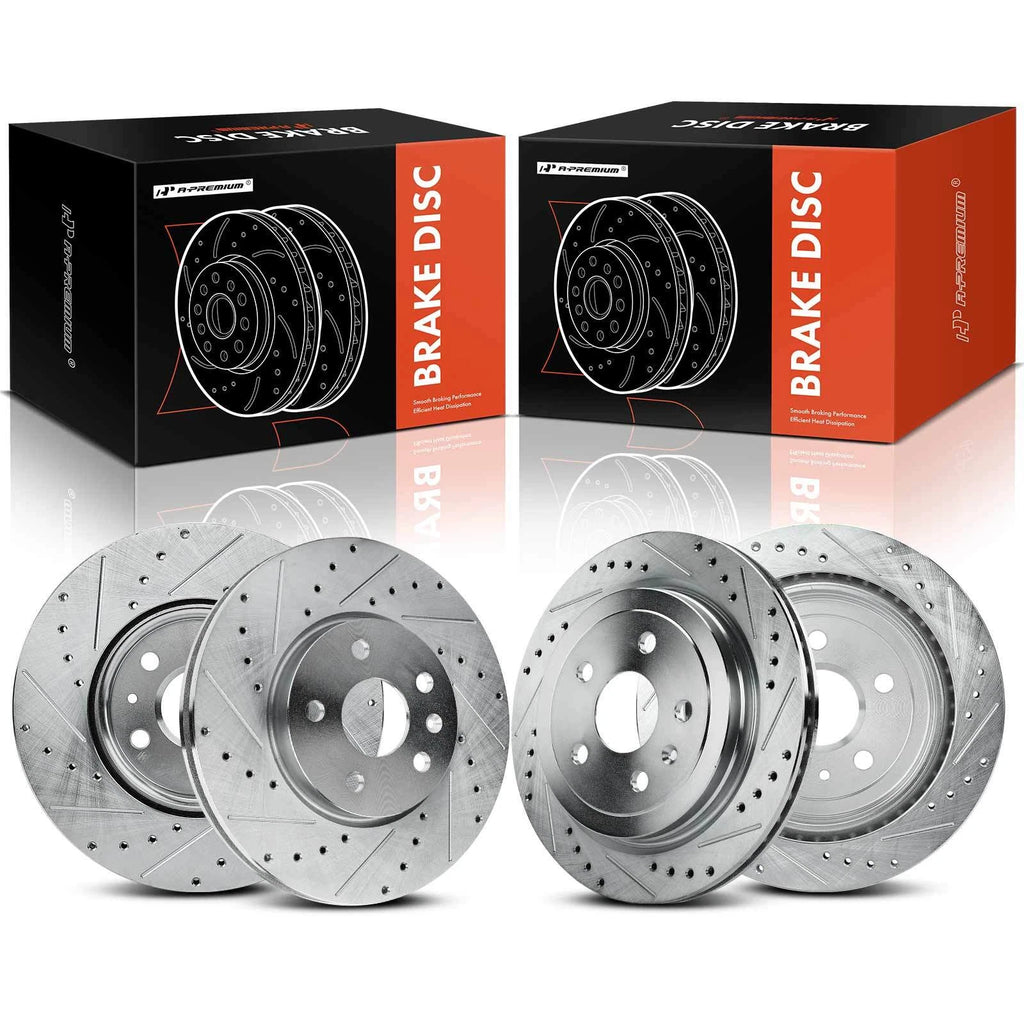 Set of 4 Drilled Brake Rotors for Chevy Camaro (2010–2015)
