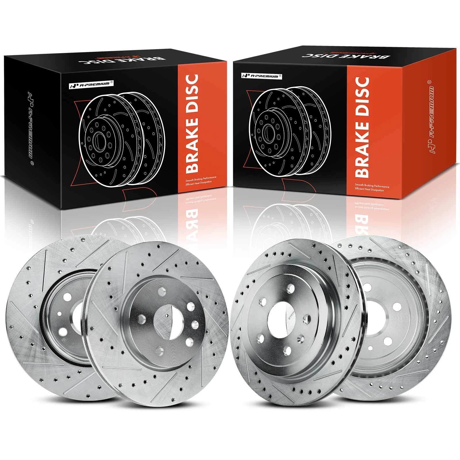 Set of 4 Drilled Brake Rotors for Chevy Camaro (2010–2015)