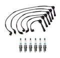 Denso 7mm Wire Set & 6 Iridium TT Spark Plugs for Hyundai Kia 2.7L V6