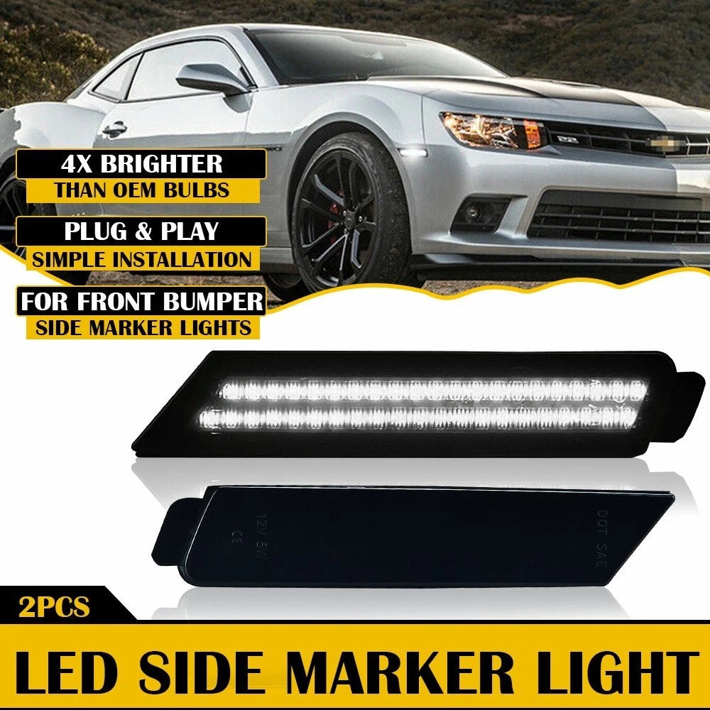 Front LED Side Marker Lights for Chevrolet Camaro (2010–2015) Smoked White
