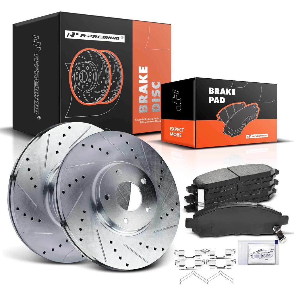 Front Drilled Brake Rotors & Ceramic Pads for Nissan Frontier Pathfinder (2005–2023)