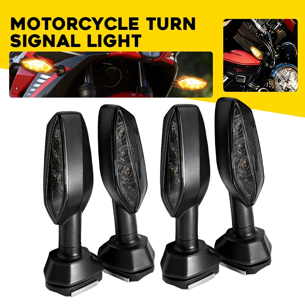 Set of 4 Front Amber Turn Signal Lamps for Kawasaki Z650 Z750 Z800 Z900 (2017–2023)