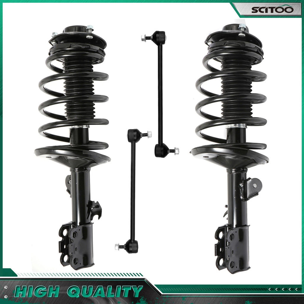 Set of 2 Front Complete Struts & Sway Bar Links for Toyota Sienna (1998–2003)