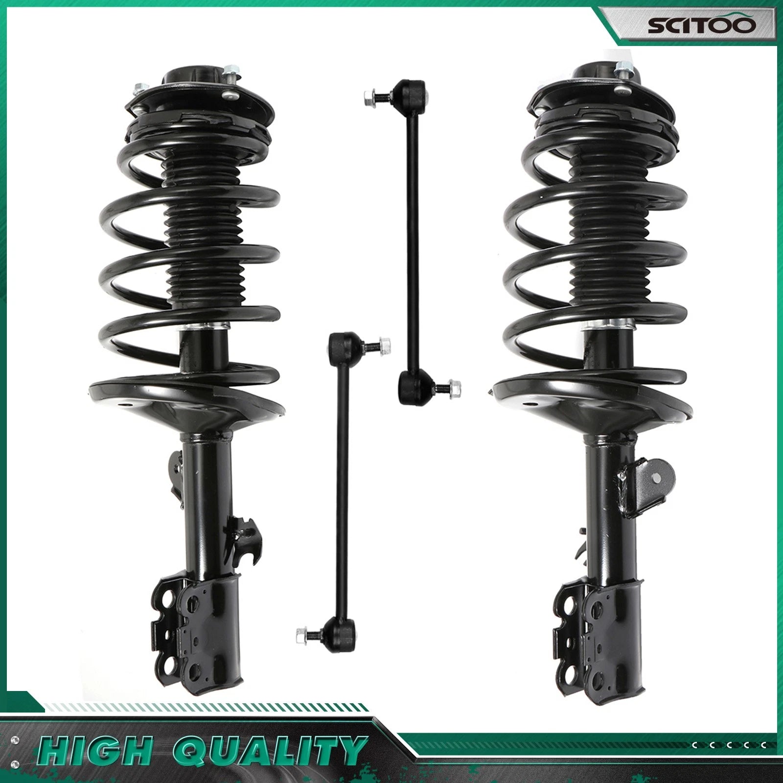 Set of 2 Front Complete Struts & Sway Bar Links for Toyota Sienna (1998–2003)