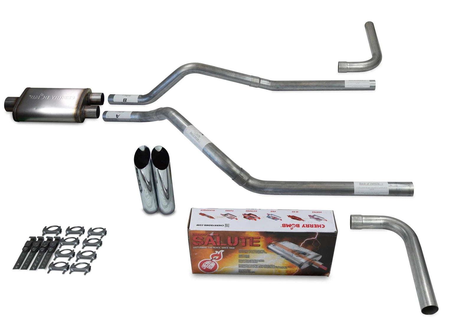 2.5" Dual Exhaust Kit for GMC Jimmy (2000–2004) - Cherry Bomb Slash Tip
