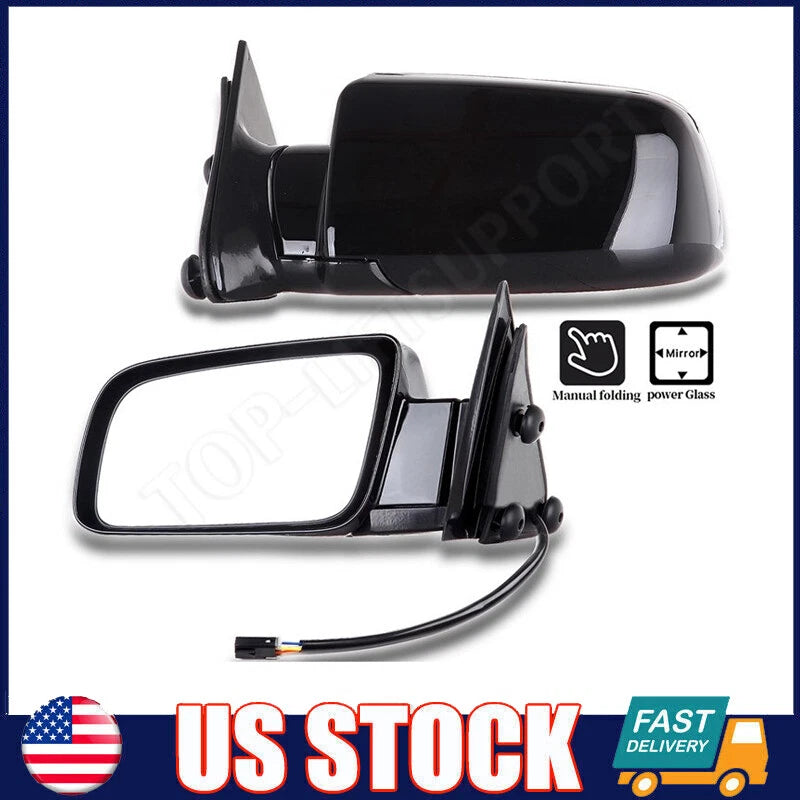 Set of 2 Power Side Rear View Mirrors for Chevy GMC C/K Suburban