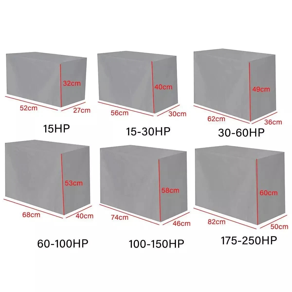 Boat Motor Cover for Outboard Engine (30-60 HP) - Waterproof, Silver