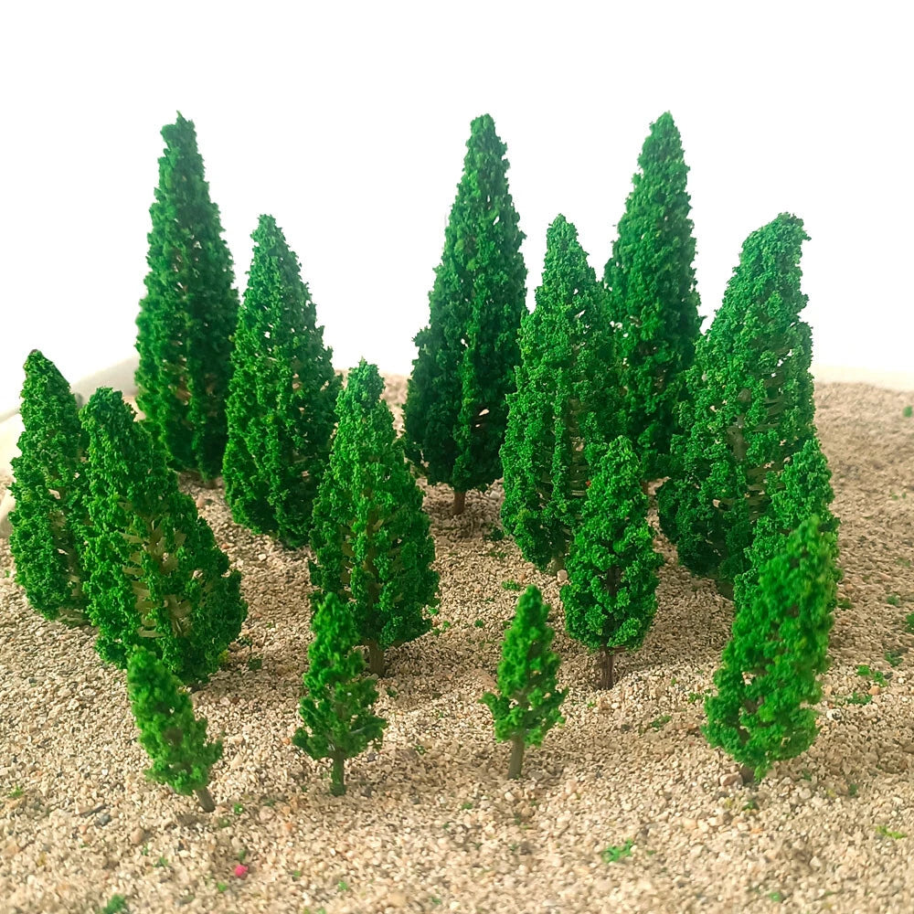 15X Mix Size Model Tree Scenery for Railroad Wargame Landscape Decor