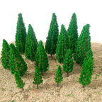15X Mix Size Model Tree Scenery for Railroad Wargame Landscape Decor
