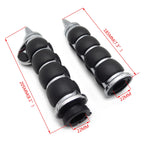 2X Black 22mm Spike Handlebar Grips Rubber Throttle Boss for Honda Yamaha