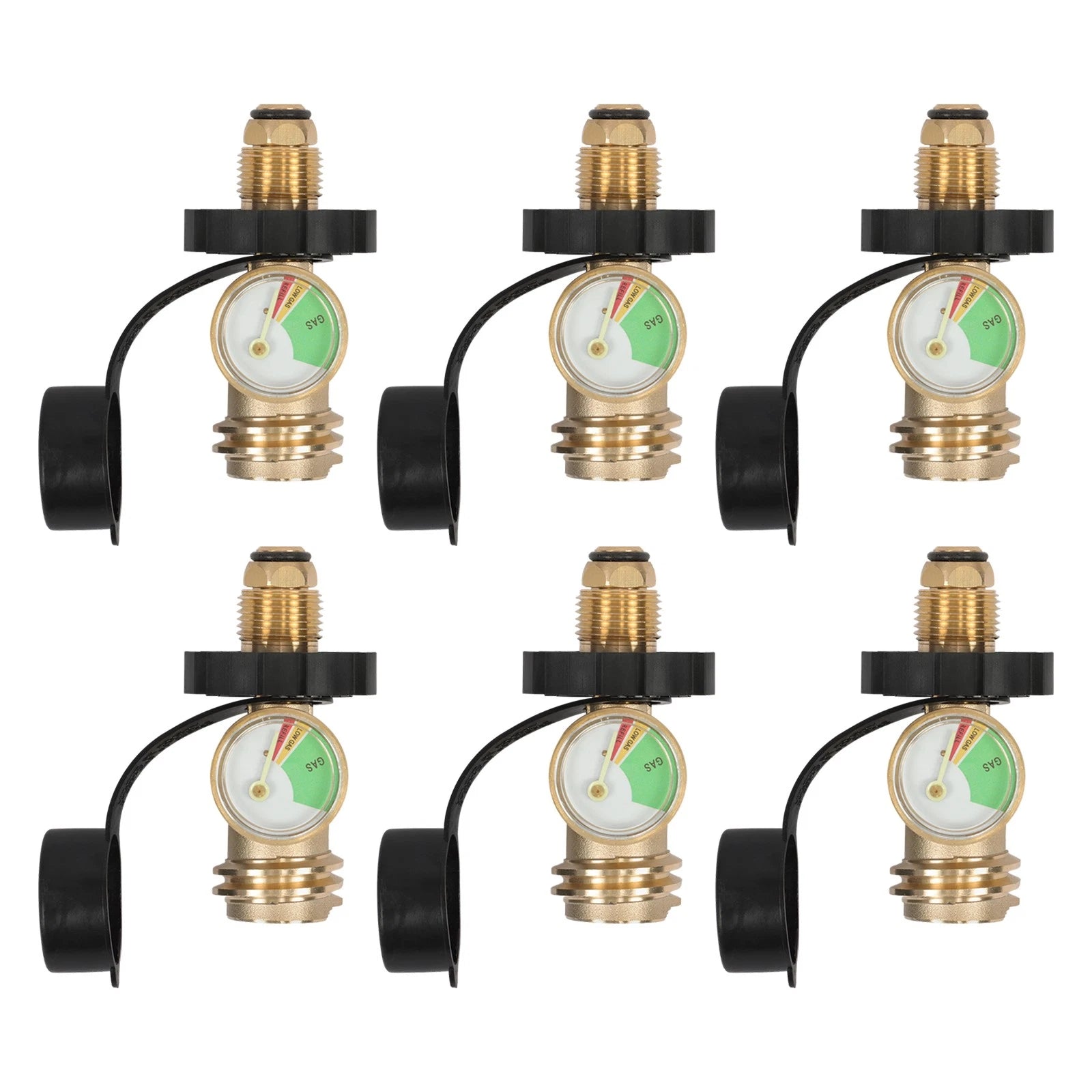 Set of 6 Propane Tank Adapters for POL to QCC1/Type1 Conversion