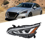 LED Headlight Assembly for Nissan Altima (2019â2020) Left Side Chrome Clear
