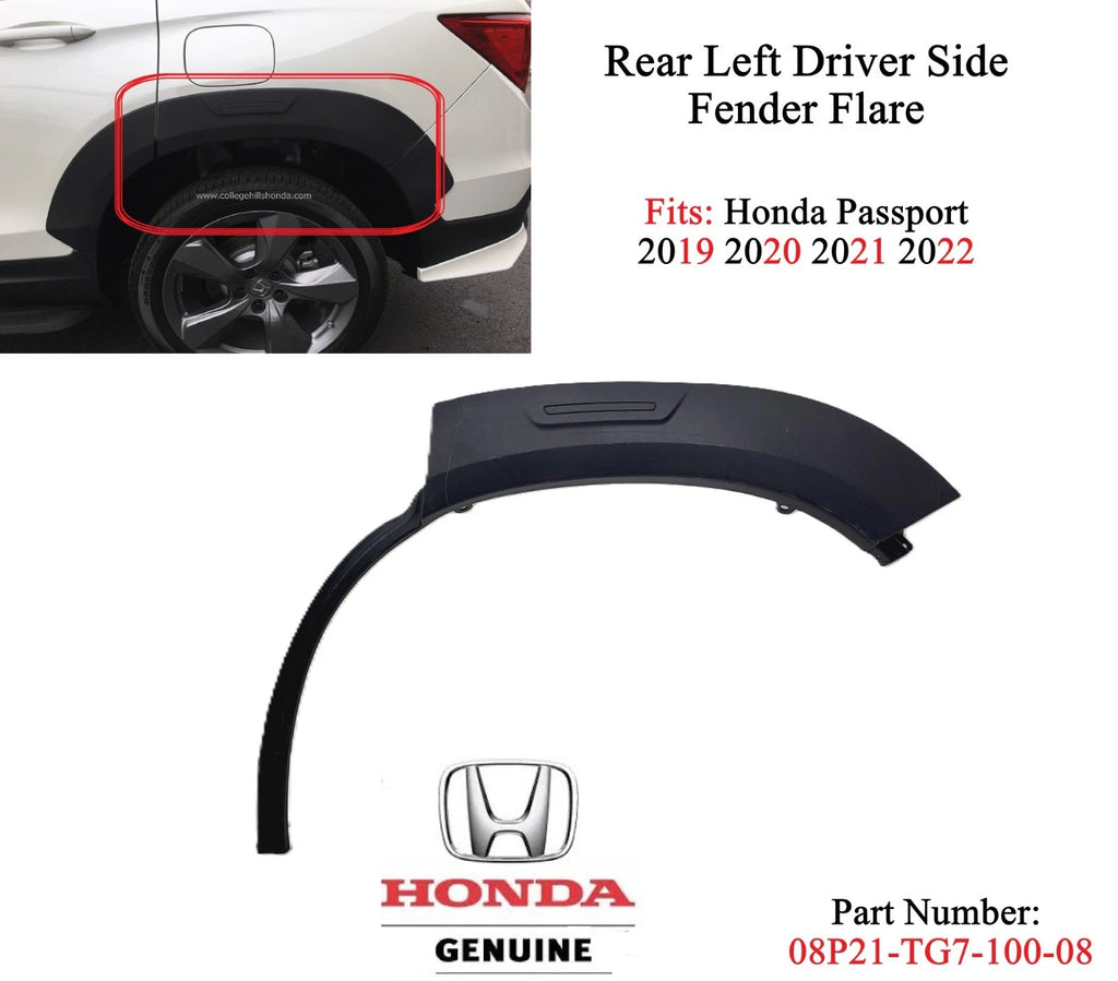 Rear Left Fender Flare Wheel Arch Molding for Honda Passport (2019–2022)