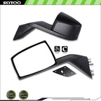 Black Hood Mirrors for Volvo VNL Truck (2004–2016) w/Mounting Plate LH RH