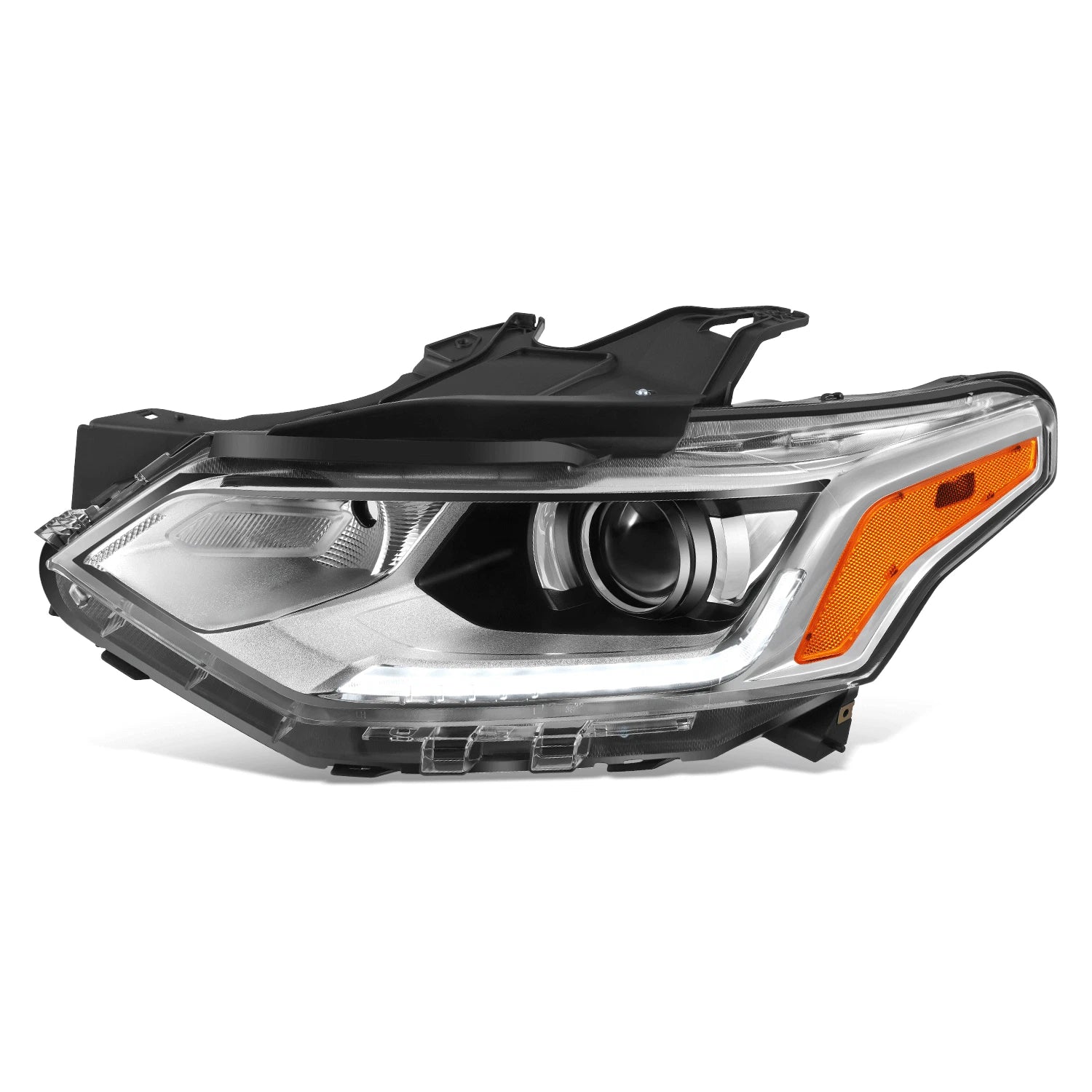 Driver Left Chrome/Amber Projector Headlight Lamp for Chevrolet Traverse (2018–2021)