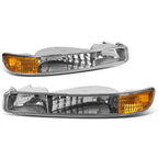 Chrome Housing Clear Lens Amber Corner Bumper Light for GMC Sierra/Yukon (1999–2006)