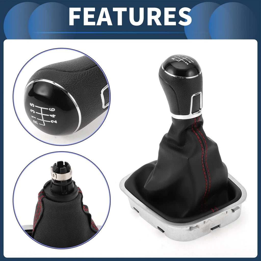 6 Speed Gear Shifter Knob with Cover No.6R0711113T for VW Polo (2014–2017)