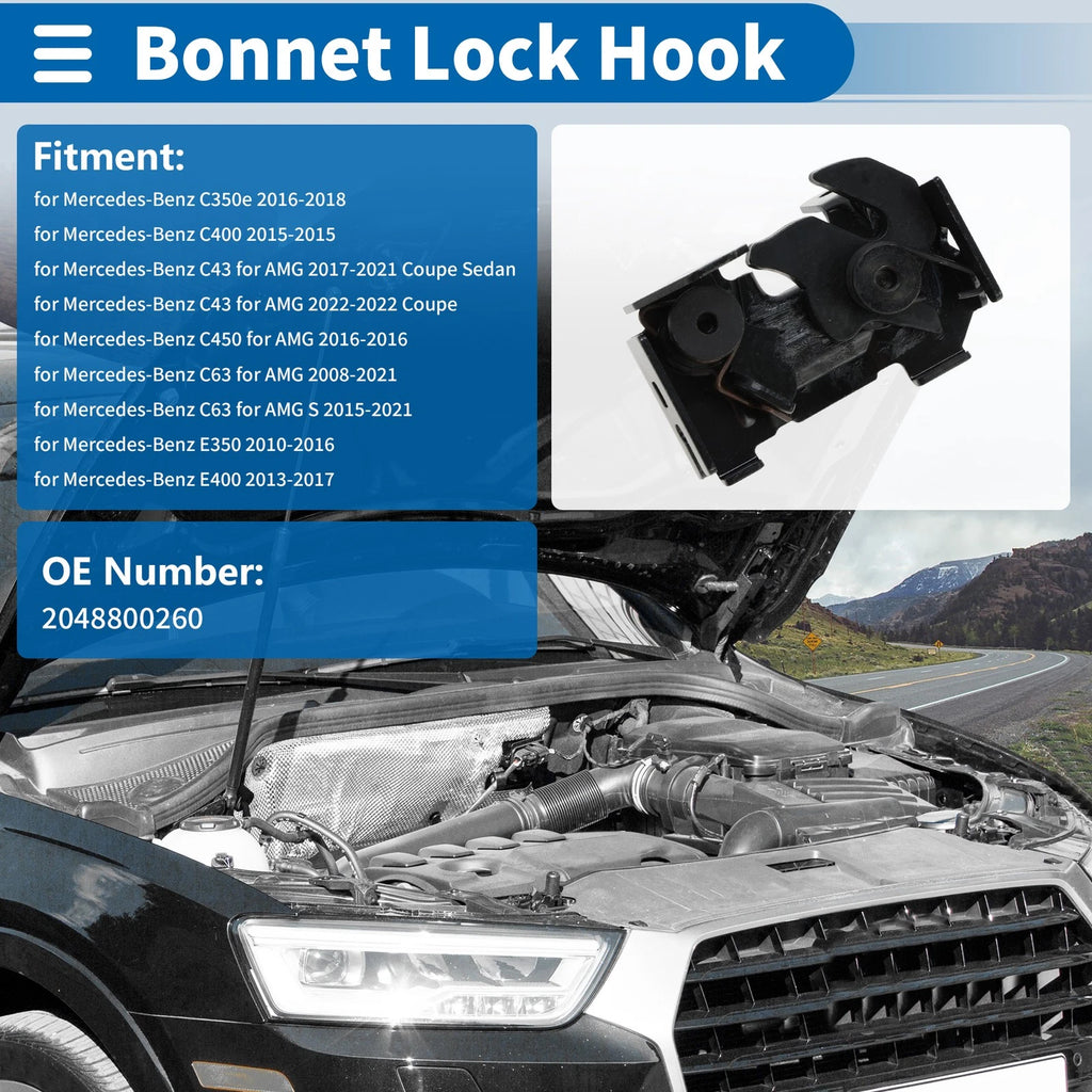 Hood Latch Assembly for Mercedes-Benz C250 (2012–2015) No. 2048800260