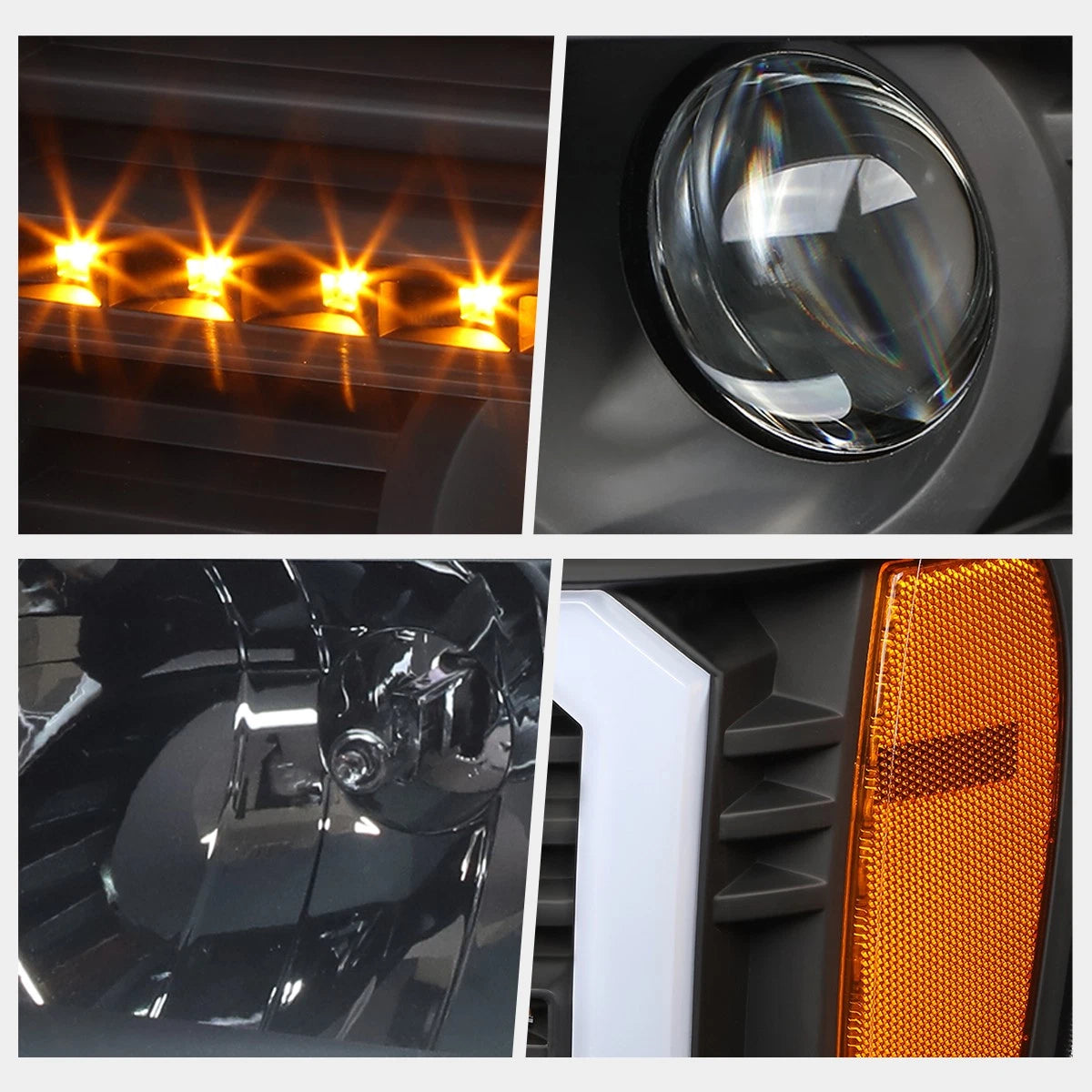 LED DRL Sequential Signal Projector Headlight for Sierra (2007–2014)