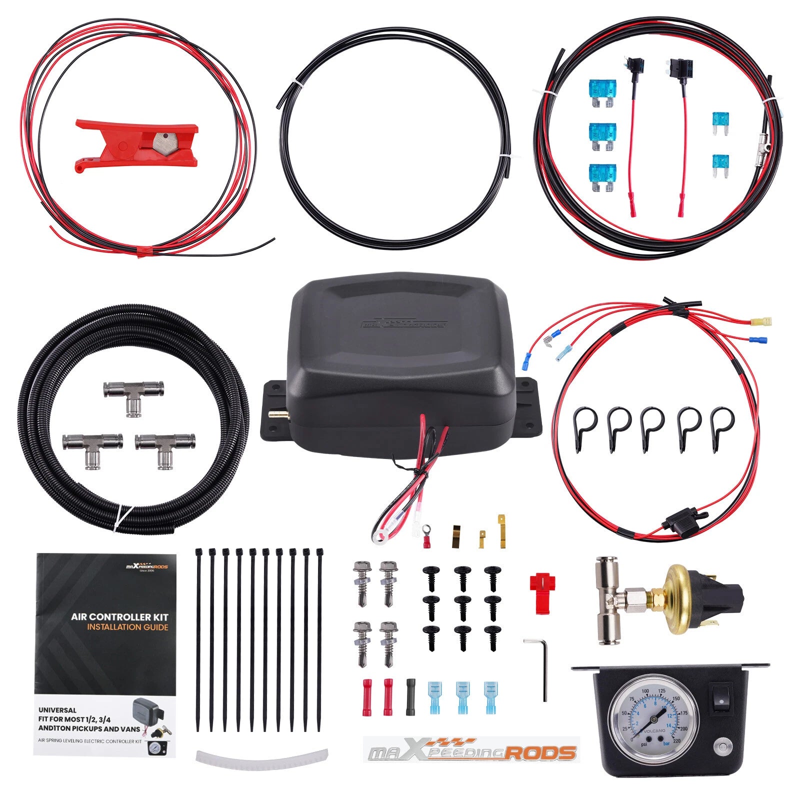 Air Suspension Controller Kit 100 psi for GMC Sierra 1500 2500, Dodge Ram 1500