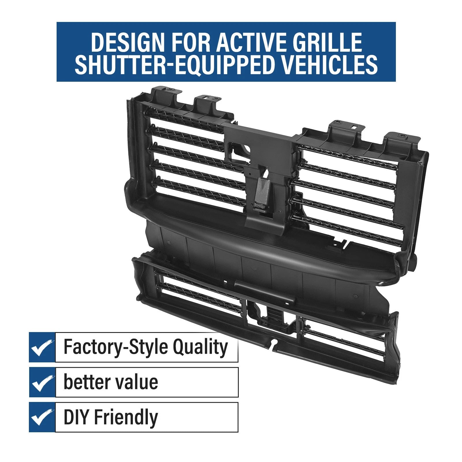 Radiator Air Active Grille Shutter Assembly W/O Motor for Ford Edge (2019–2024)