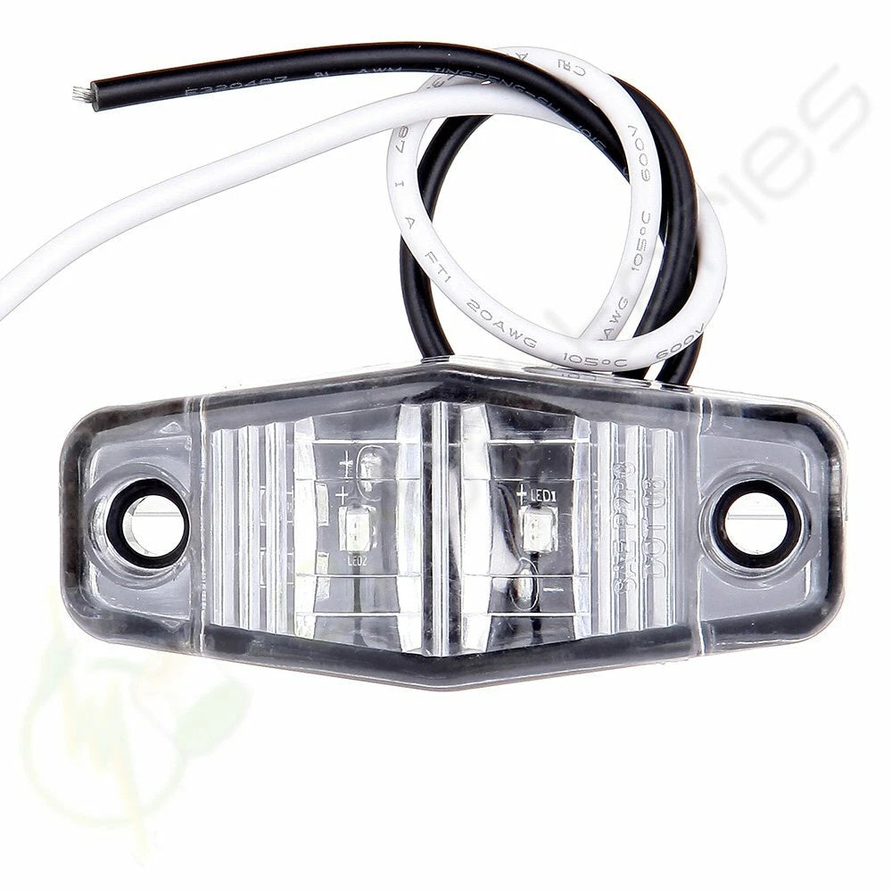 8x LED Clear Lens/Red Amber Side Marker for Universal Truck Trailer (12V)