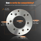 2X 2" Wheel Adapters 6x5.5 to 8x170 14x1.5 for Chevrolet Silverado 1500 Tahoe