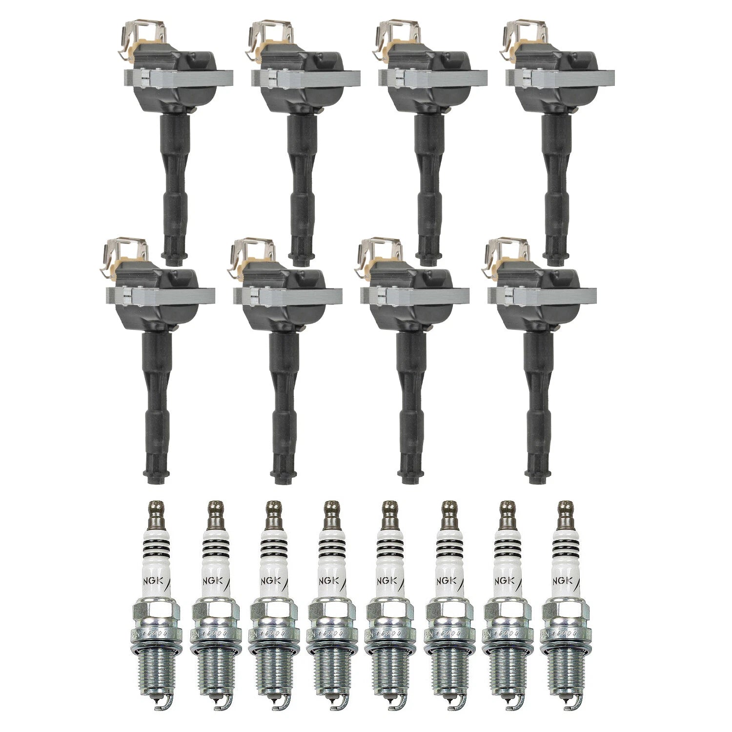 Set of 8 Ignition Coils & Iridium IX Spark Plugs for BMW E32 E34 A8 Quattro