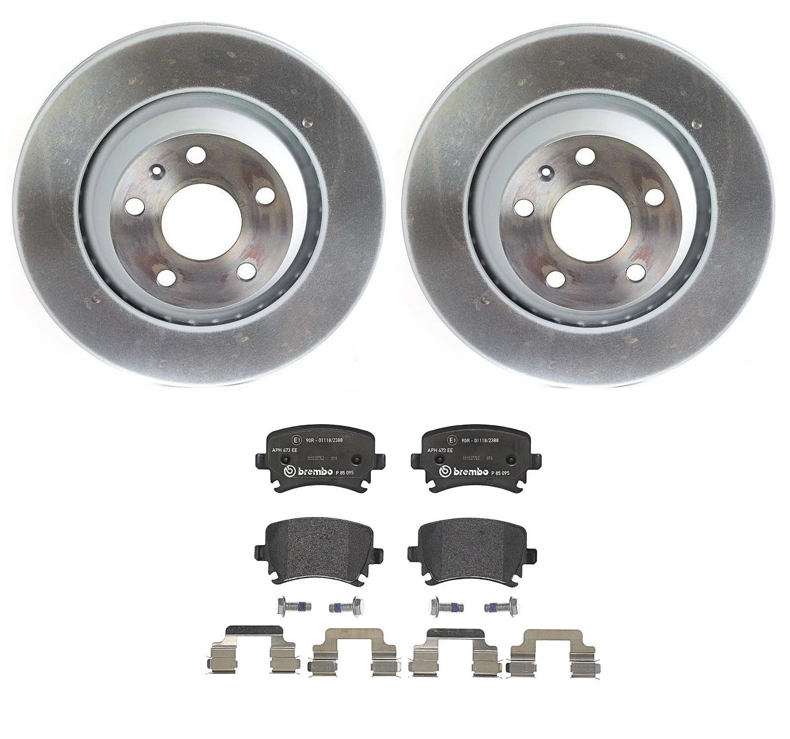 Brembo Rear Brake Kit 310mm Disc Rotors Low-Met Pads for Audi TT (2006–2021)