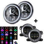 7" LED Headlights & 4" Fog Lights for Jeep Wrangler JK (1997–2017)