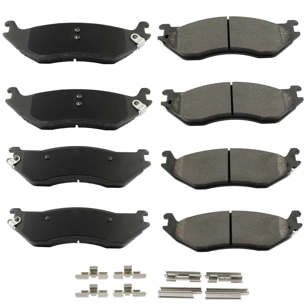 Set of 8 Semi-Metallic Brake Pads for Dodge Ram 1500 (2002–2004)
