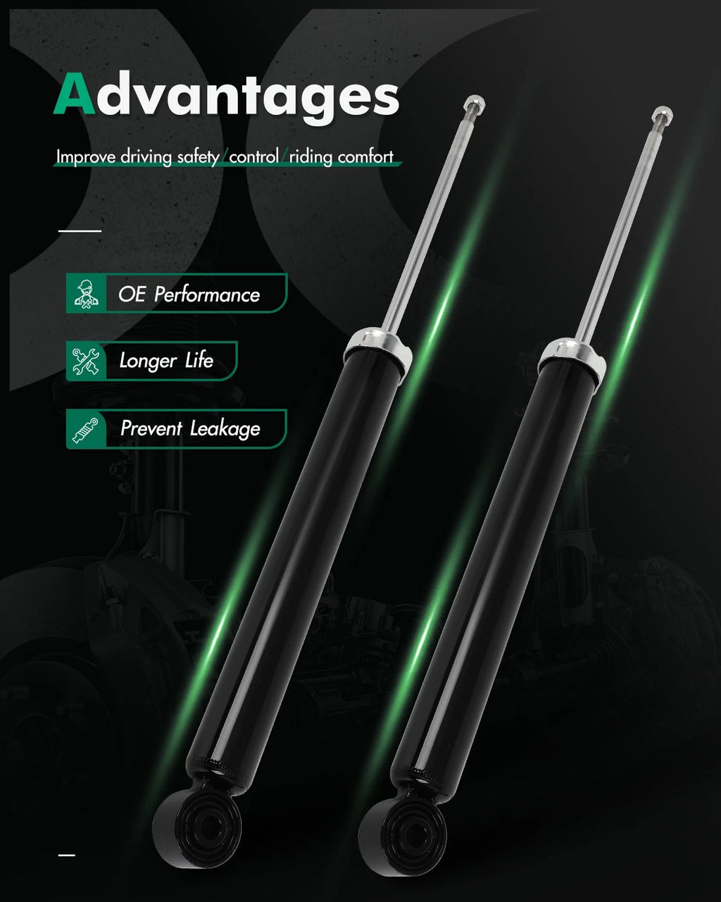 Strut Pair for Audi A4 (2010–2012) - Left Right Rear Gas Shocks