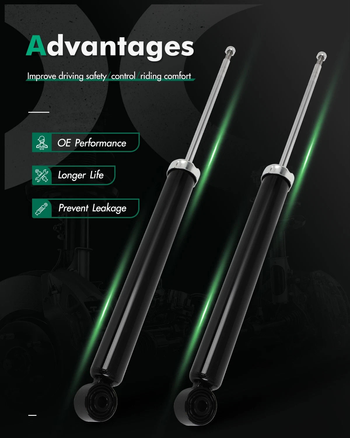 Strut Pair for Audi A4 (2010–2012) - Left Right Rear Gas Shocks