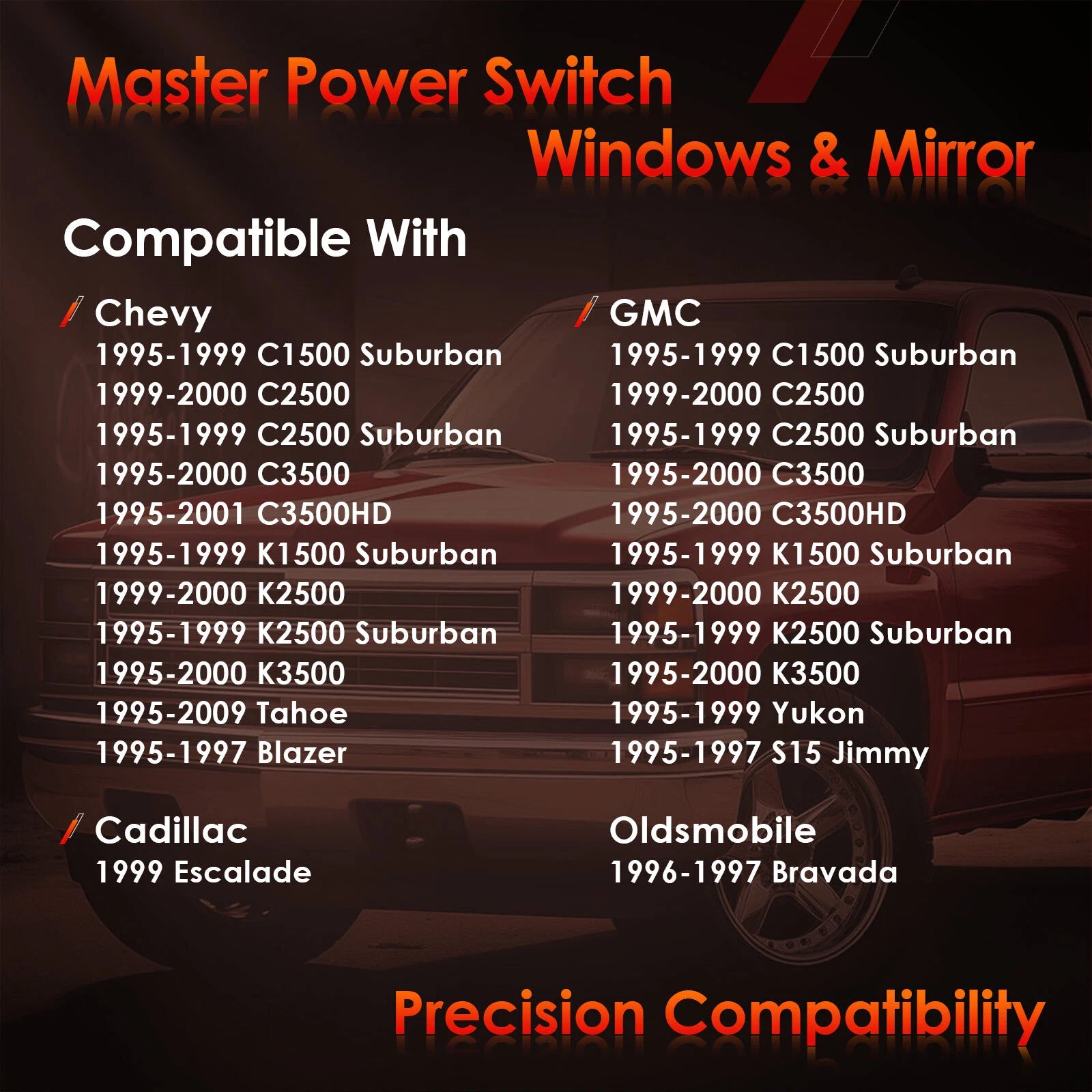 Master Power Window & Mirror Switch for Chevy GMC C/K 1500-3500 Yukon (1995–2000)
