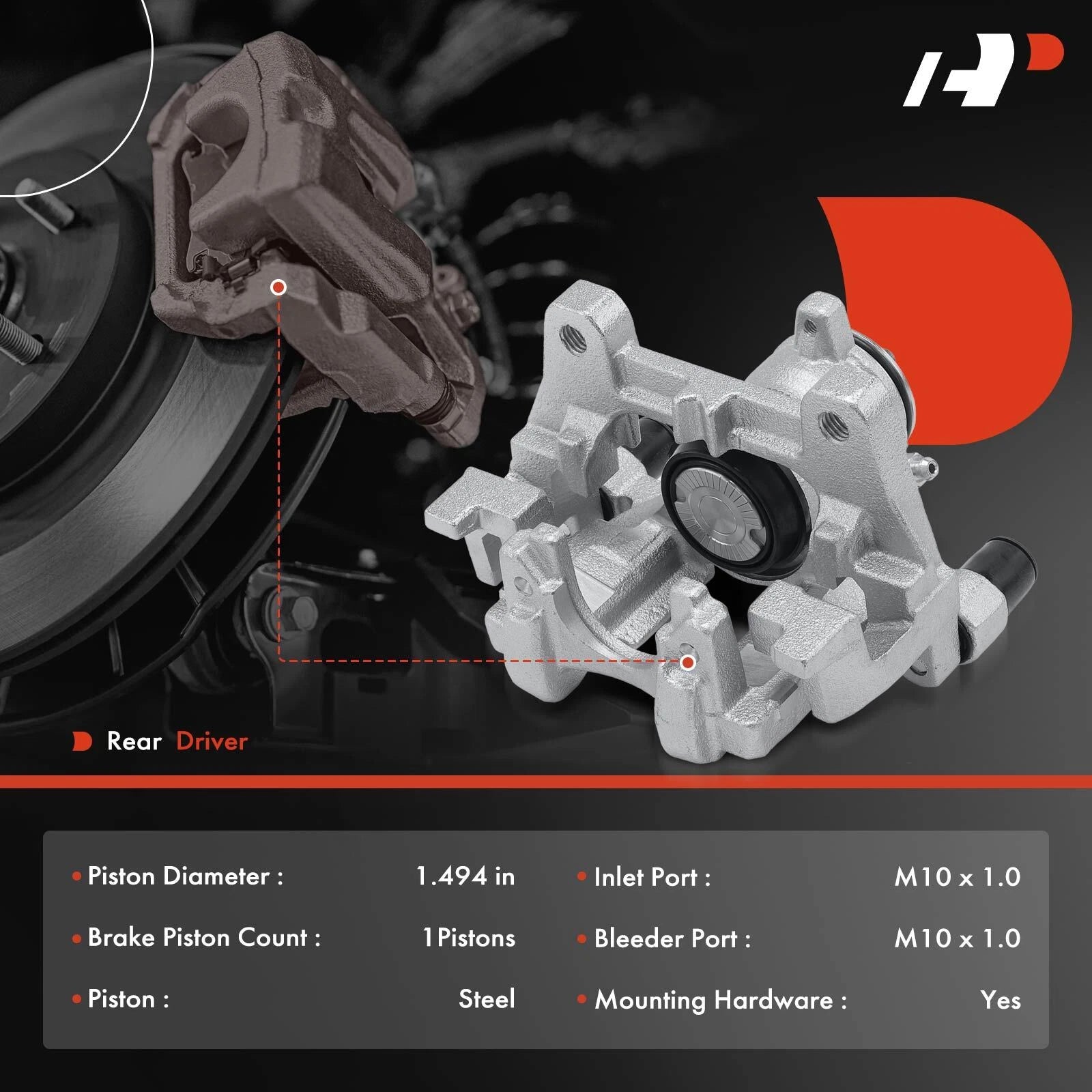Rear Left Brake Caliper with Bracket for Ford Escape Fusion Edge (2001–2020)