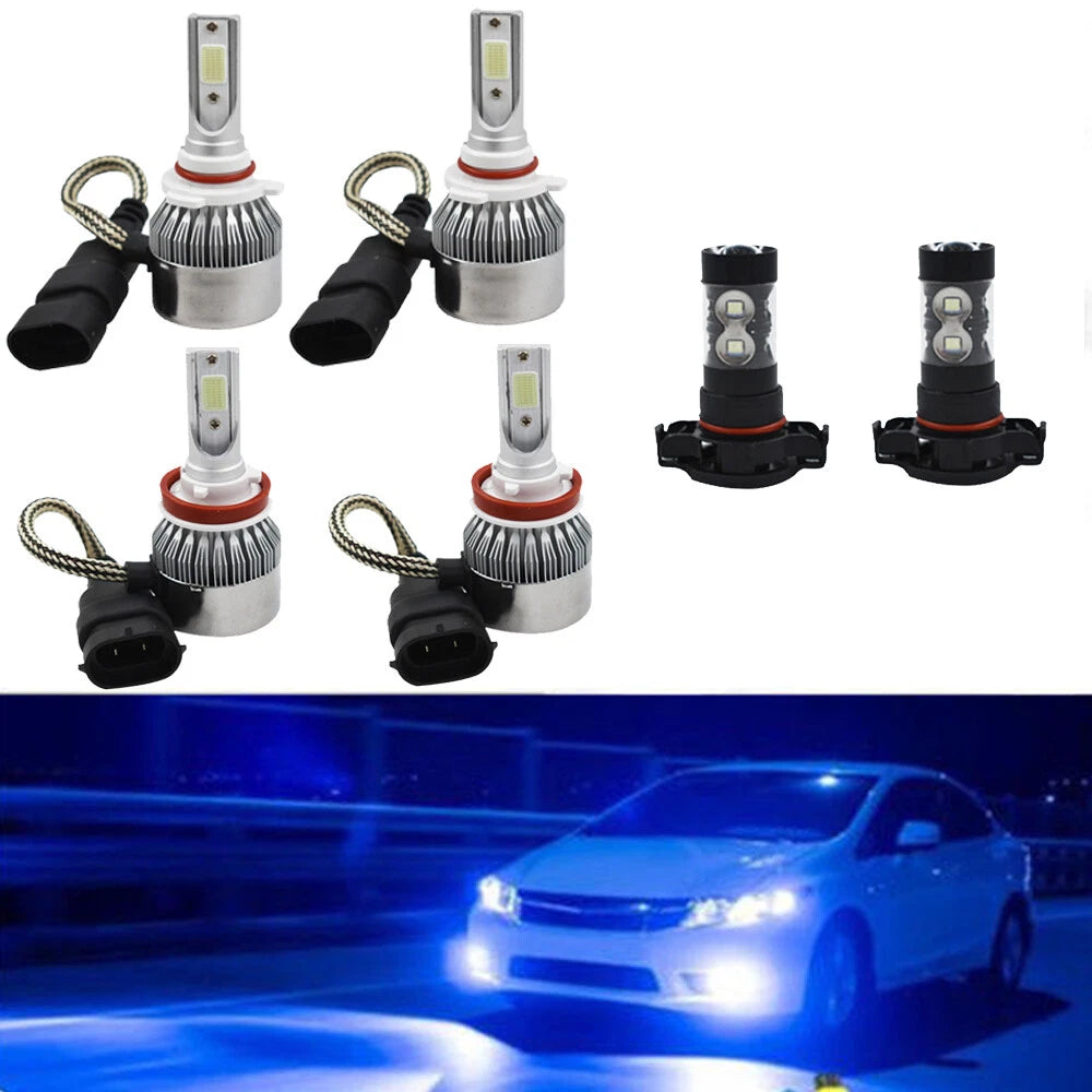 2X LED Headlight + Fog Light Set for GMC Sierra 1500 2500 3500 (2007–2013)